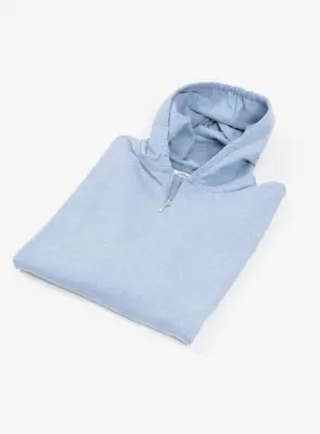Hooded T-Shirt in Baby Blue Cotton & Elastane — photo 2