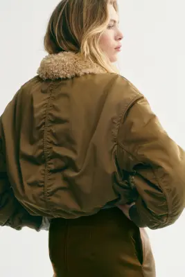 Collared bomber jacket - Vert kaki — photo 4