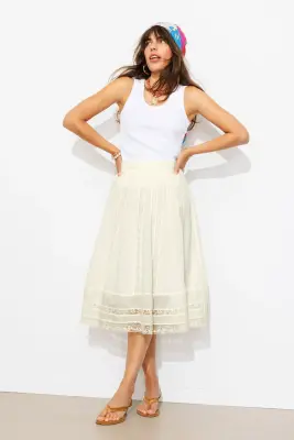 Jupe midi plissée Femme — photo 3