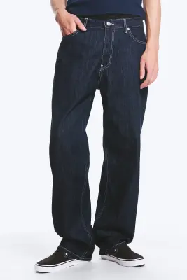 Jean droit et ample taille mi-haute Galaxy - Blue Rinse – Bleu foncé — photo 1