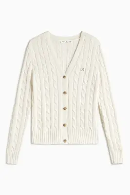 Vince Cotton Cashmere Cardigan - Cream — photo 8