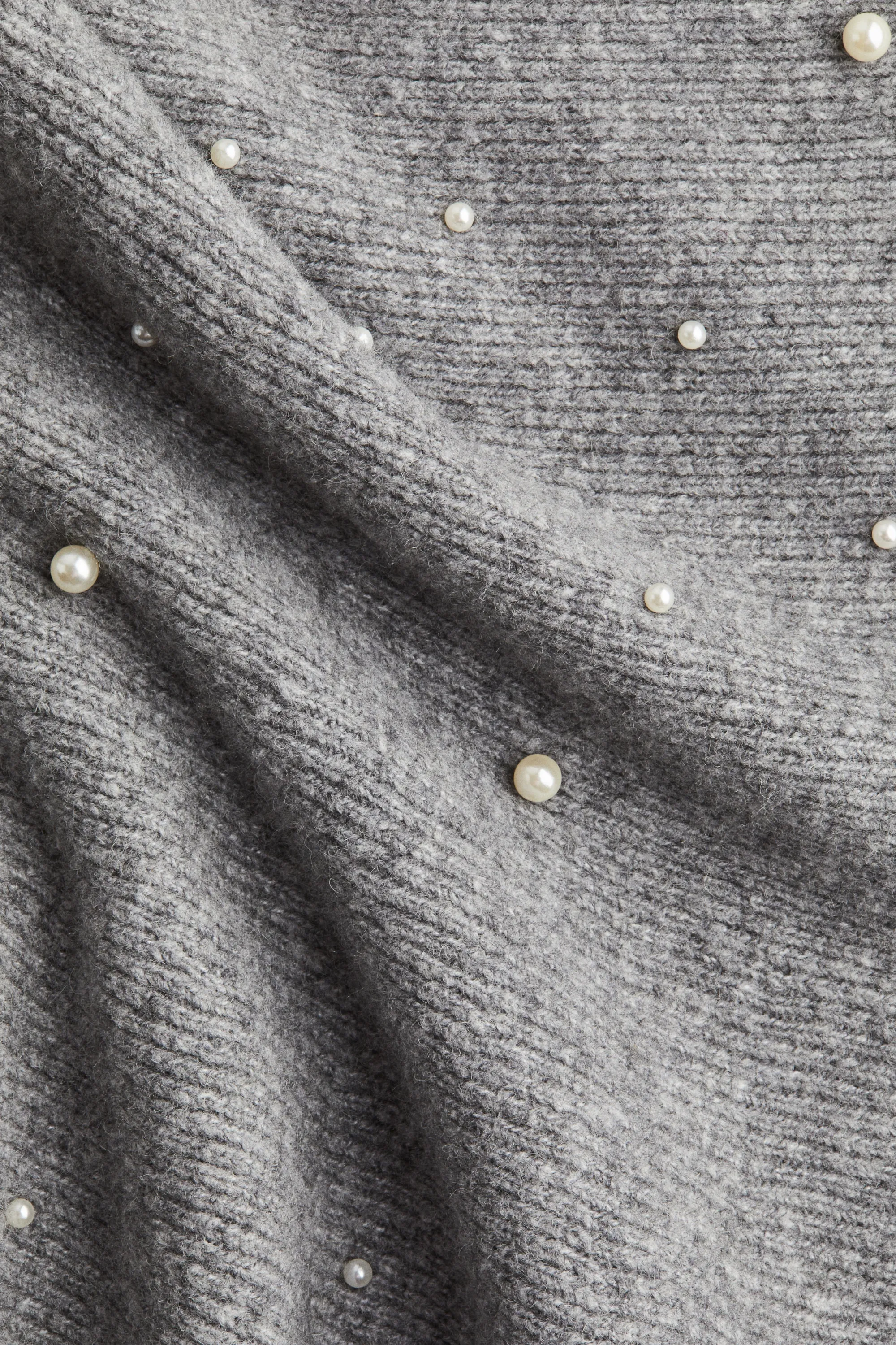 Top bandeau avec perles fantaisie - Gris chiné