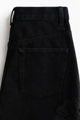 Jean avec détails façon crochet - Noir — photo 4