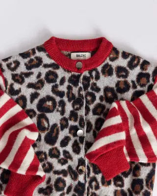 Cardigan Idole rouge et léopard — photo 5