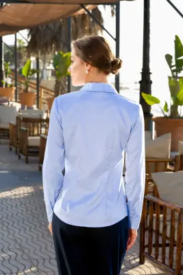 Alia Button Down Blouse - Light blue — photo 5
