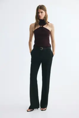 Top en maille avec détail en métal - Violet prune foncé — photo 2