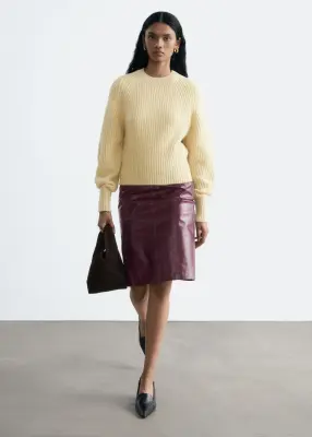 Pull en mélange de laine et de coton - Jaune beurre — photo 1