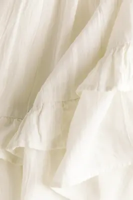 Robe en lin mélangé avec jupe évasée - Beige clair — photo 4