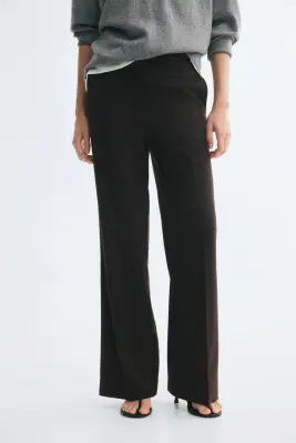 Pantalon bootcut - Marron/motif pied-de-poule — photo 1