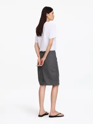 Jupe crayon en coton et nylon - gris — photo 1