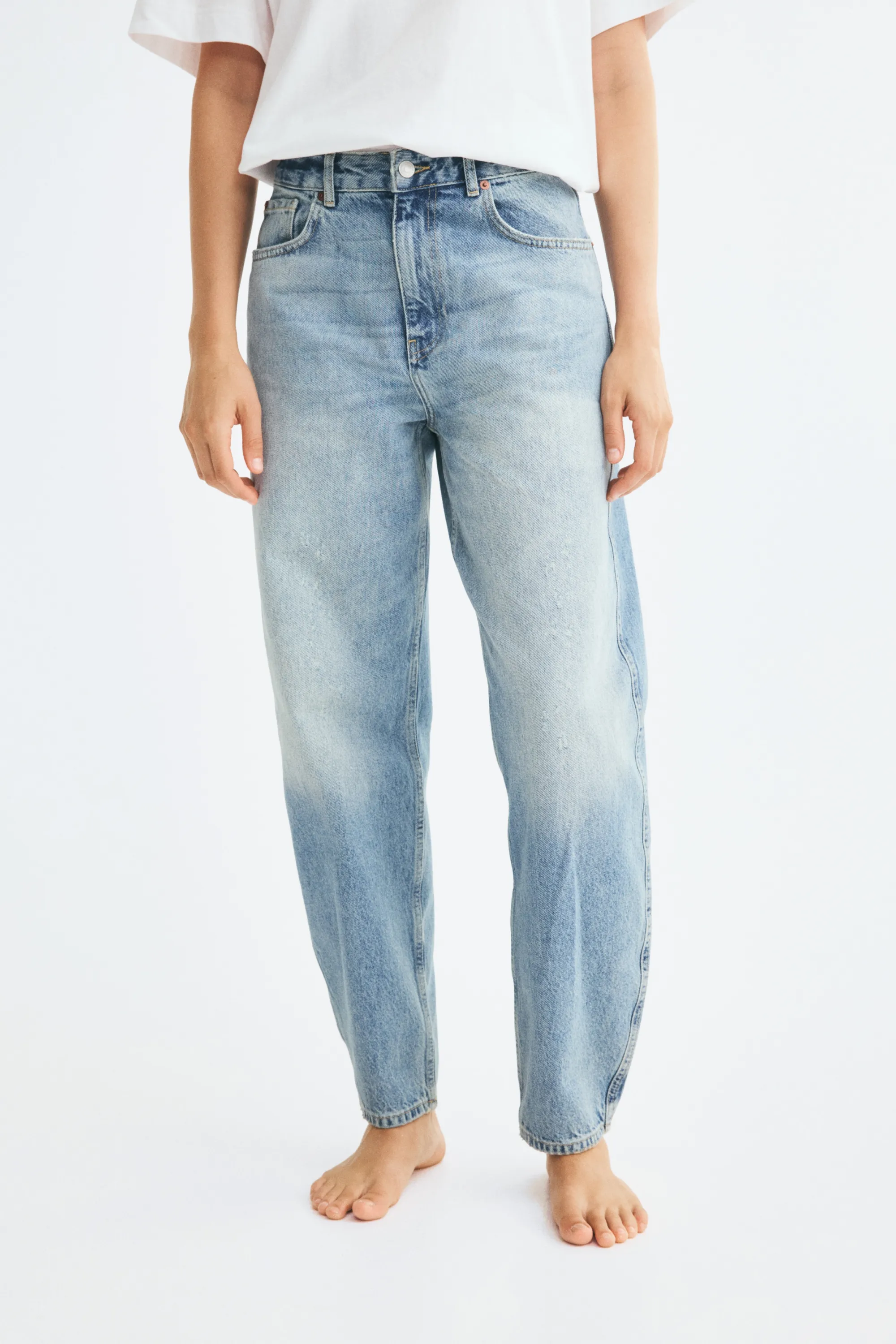 Barrel Regular Waist Jeans - Bleu denim clair