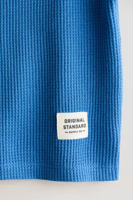 Ensemble 2 pièces en coton gaufré - Bleu — photo 1