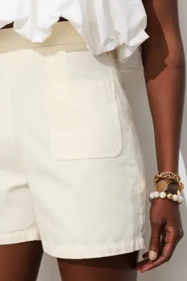 Short uni taille haute Femme — photo 5