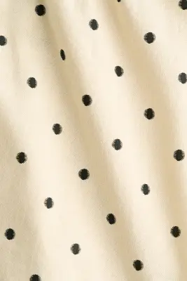 Short en lin mélangé - Jaune pâle/pois — photo 3