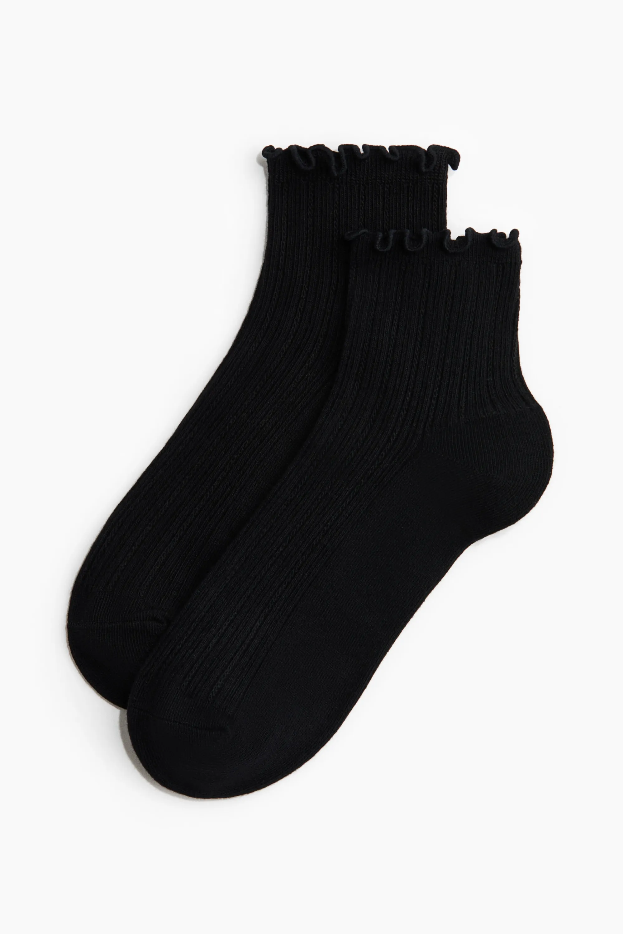 Lot de 3 paires de socquettes en maille côtelée - Noir