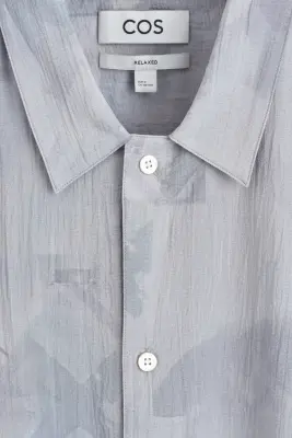 CHEMISE TEXTURÉE À OURLET AJUSTABLE - BLEU / IMPRIMÉ — photo 5