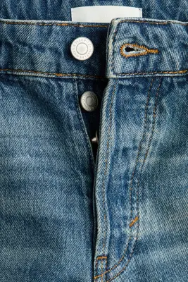 Wide Leg Regular Waist Jeans - Bleu denim — photo 4