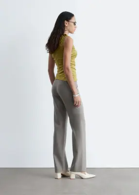 Pantalon droit en laine - Gris — photo 4
