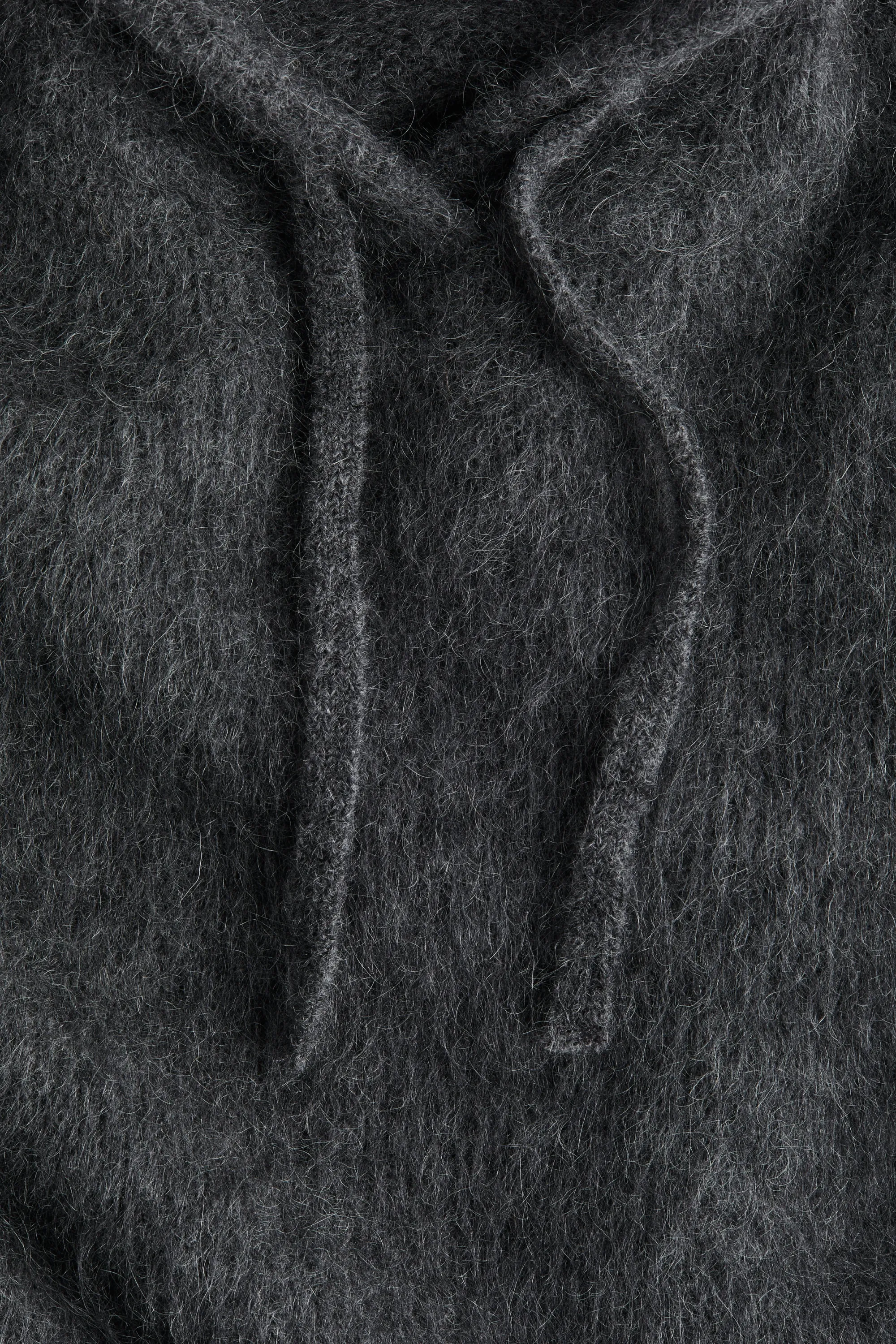 Hoodie en mohair mélangé - Gris foncé