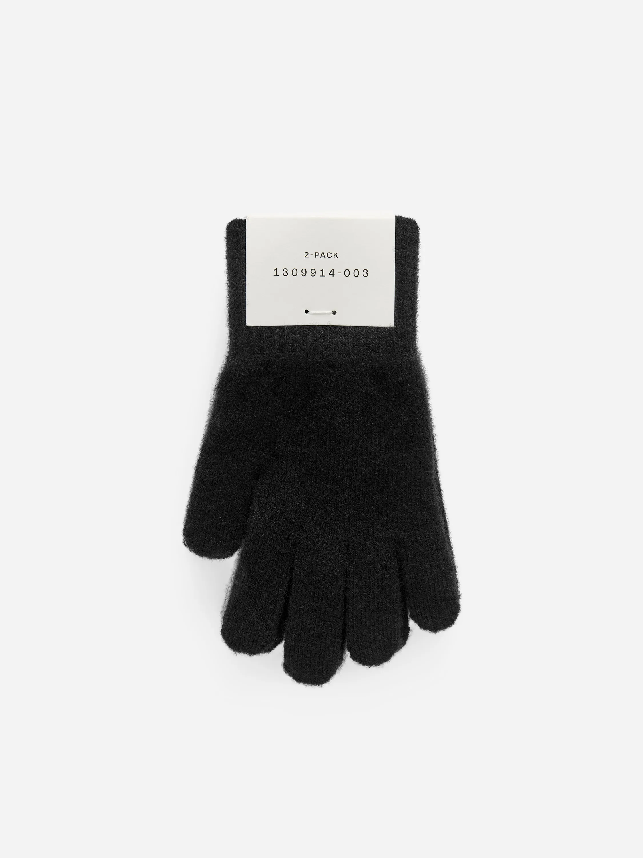 Gants en laine, lot de 2 paires - Noir/Gris