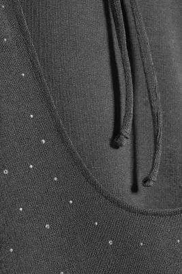 Mini-robe dos nu ornée de strass - Gris foncé — photo 4