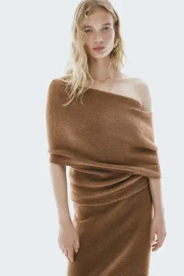 Jupe en maille fine - Beige foncé — photo 1