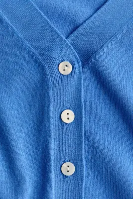 Gilet en maille fine - Bleu — photo 4