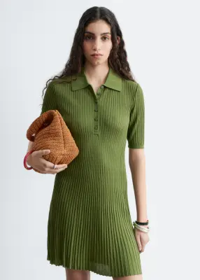 Robe courte en maille - Vert — photo 2