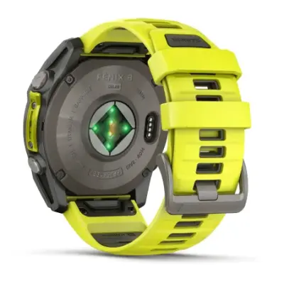 Garmin Fenix 8 Solar 51mm Verre Sapphire lunette titane bracelet jaune/graphite 010-02907-21 — photo 4
