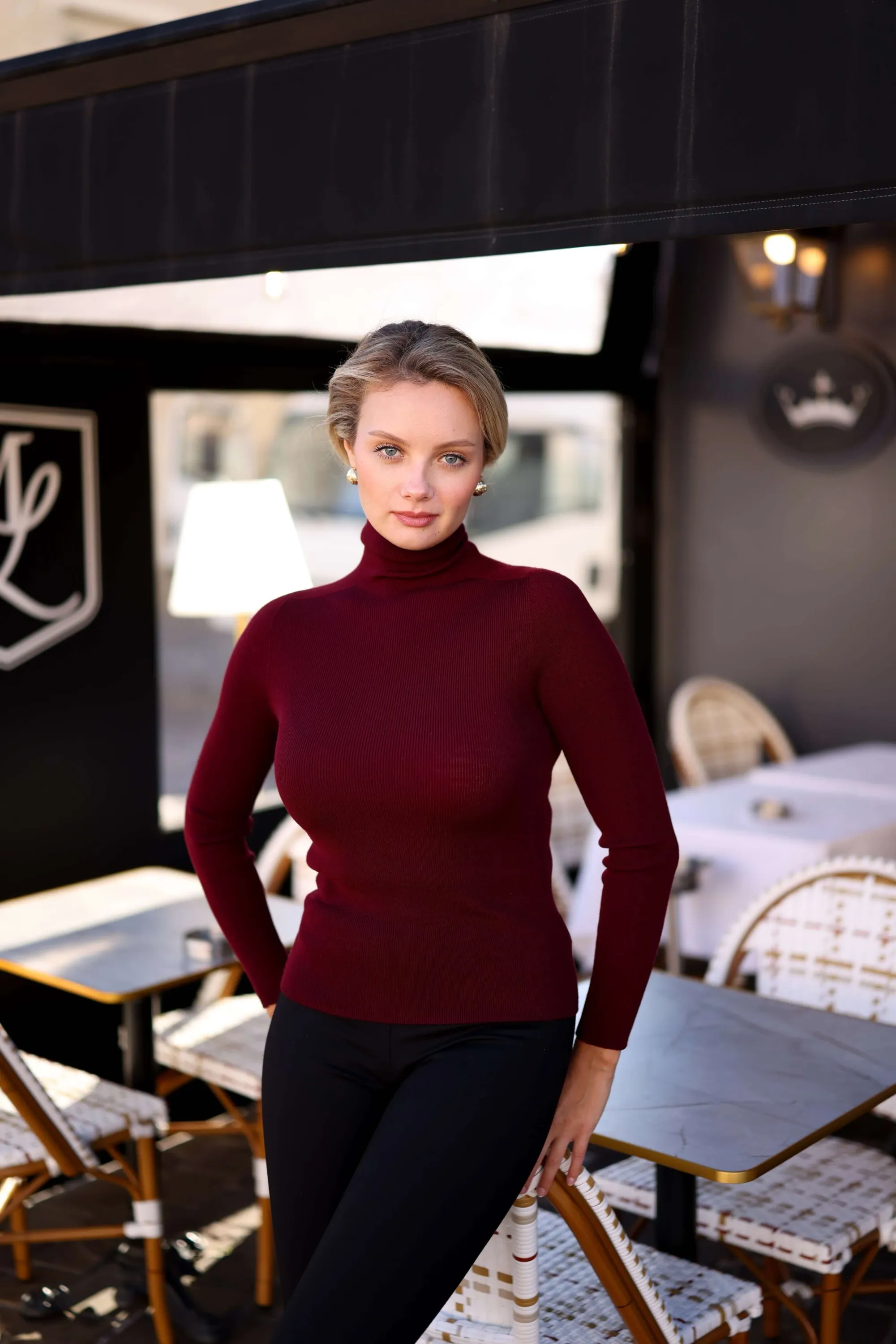 Garance Merino Wool Top - Wine