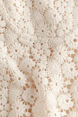 Top façon crochet avec bretelles fines - Beige clair — photo 4