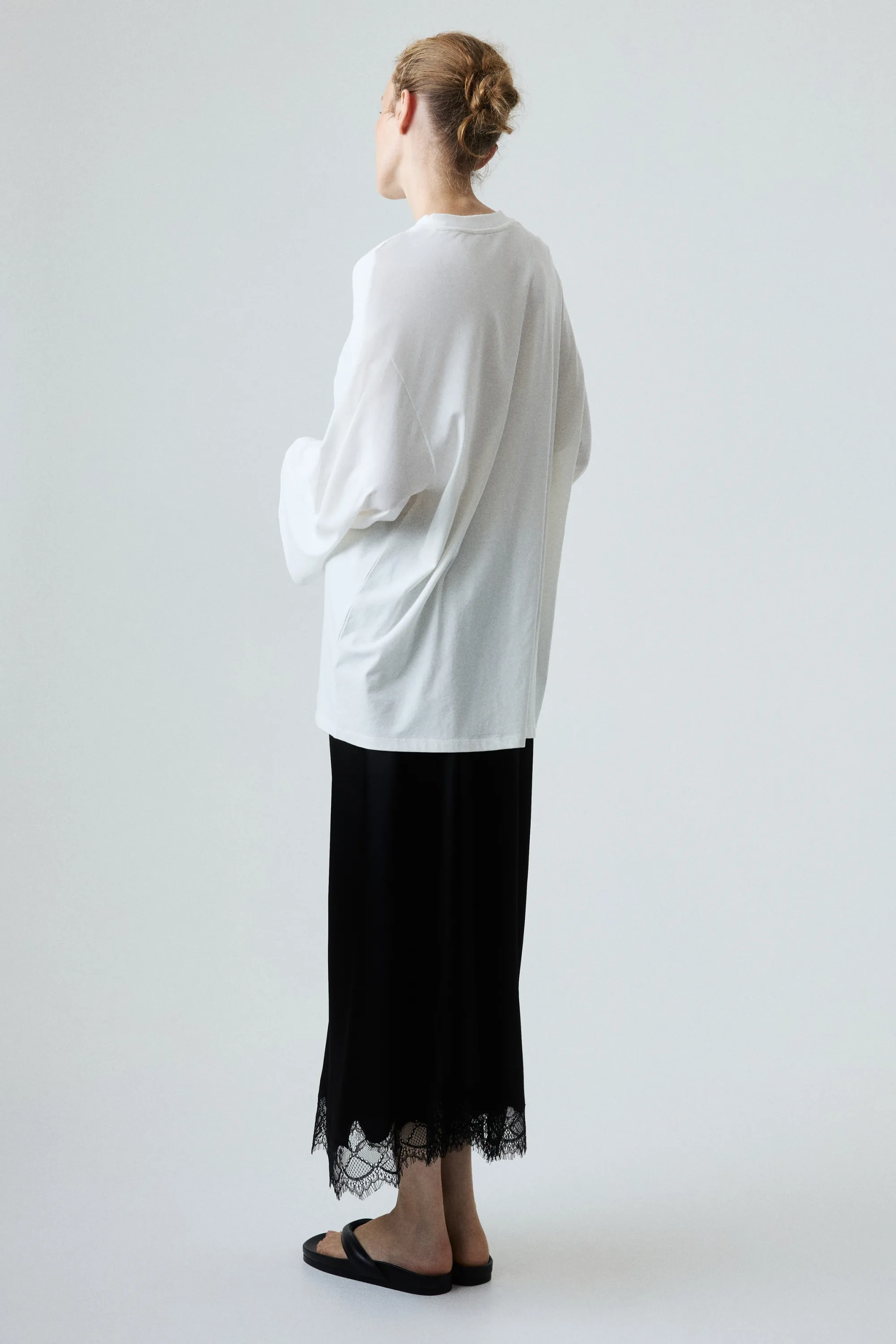 MAMA Slip skirt avec dentelle - Noir