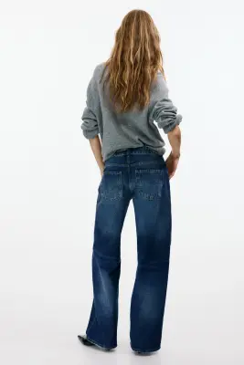 Baggy Low Waist Jeans - Bleu denim foncé — photo 3