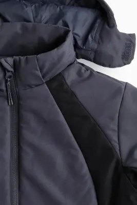 Veste de football matelassée à capuche ThermoMove™ - Gris foncé/color block — photo 4