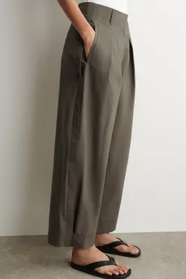 PANTALON À PLIS FUSELÉ WORKWEAR - BRUN — photo 3