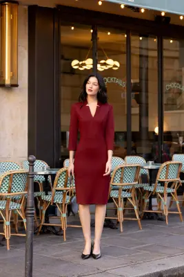 Annette Dress - Bordeaux — photo 4