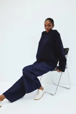 MAMA Wide Low Jeans - Bleu denim foncé — photo 1