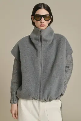 BLOUSON JUNO GRIS CLAIR — photo 3