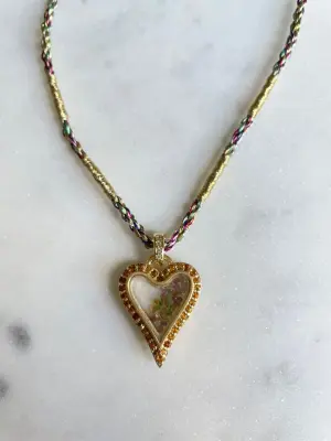 Nouveau ! ROOM SERVICE JEWELRY Collier Passion Heart Cordon Rainbow — photo 4