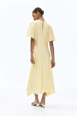 Robe midi en satin - Jaune clair — photo 2