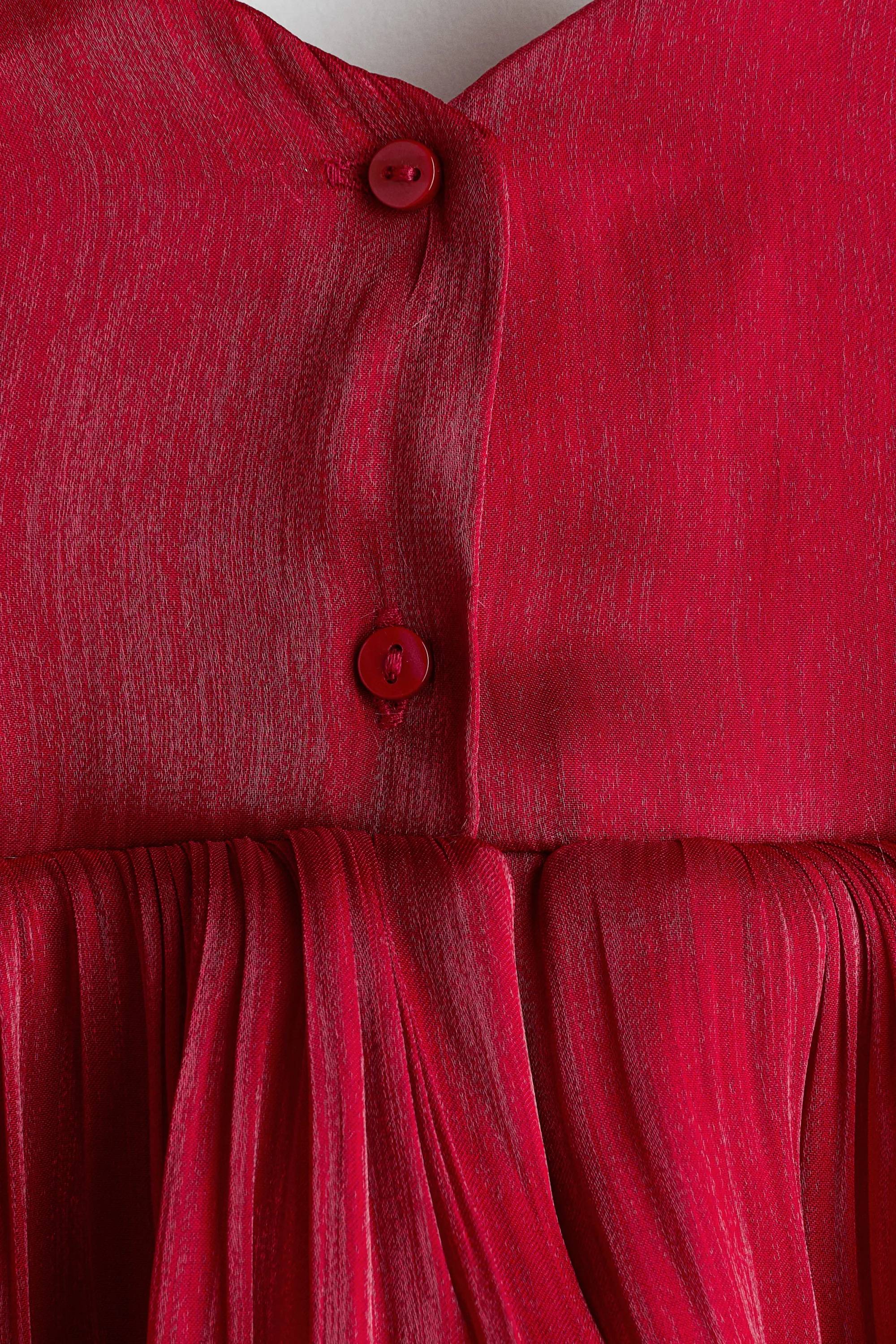 Robe en organza avec nœud - Rouge