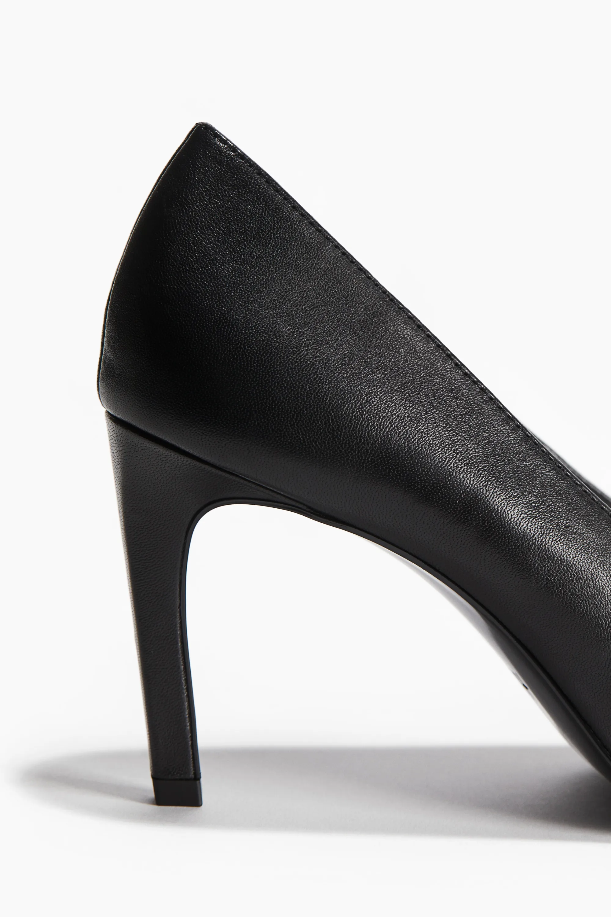 Escarpins à bout carré en cuir - Noir