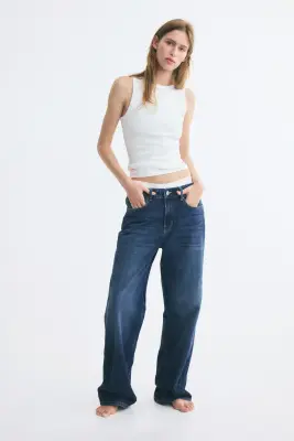 Wide Regular Waist Jeans - Bleu denim foncé — photo 1