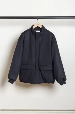 Still By Hand – Padded wool blouson BL05263OS – BLACK — photo 3