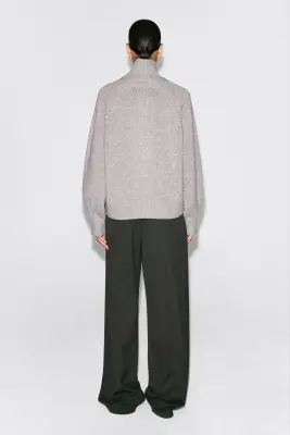 VESTE ZIPPÉE À COL CHEMINÉE EN LAINE - GRIS CHINÉ — photo 4