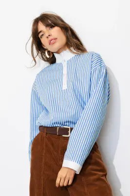 Chemise rayée col Victorien — photo 2