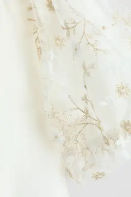 Blouse à manches bouffantes - Blanc/fleuri — photo 3