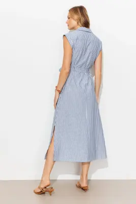Robe mi-longue ceinturée Femme — photo 4