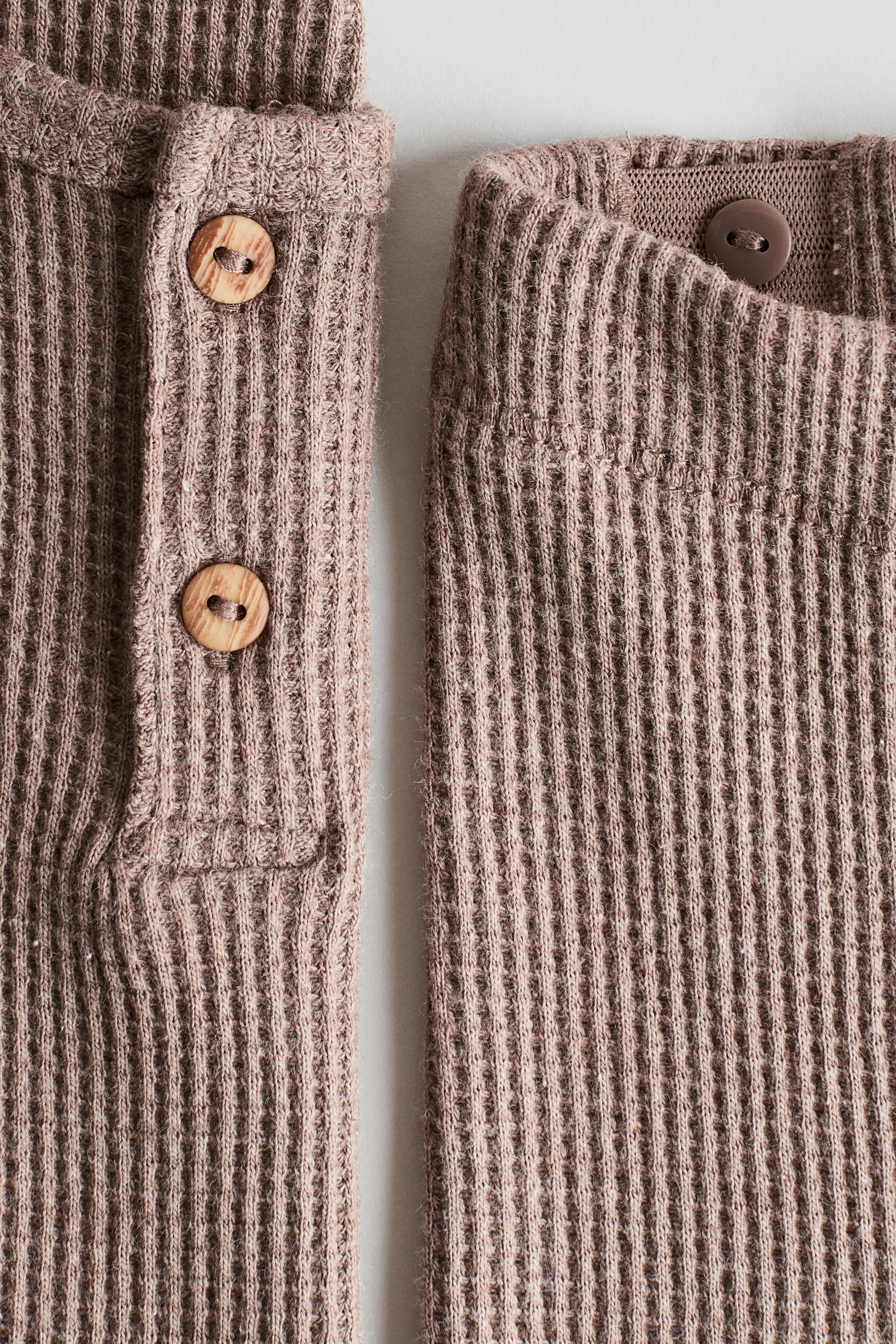 Ensemble 2 pièces en coton gaufré - Beige foncé