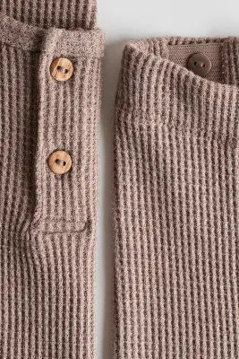 Ensemble 2 pièces en coton gaufré - Beige foncé — photo 1